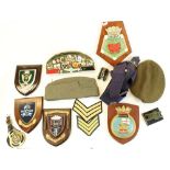 Selection of regimental plaques, including 17th/21st Lancers, Naval plaques for Victory and Regents,