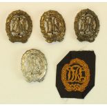 German Wehrmacht metal DRL National Sports Badges and a cloth DRL patch (5)