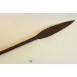 African tribal Assegai spear with metal leaf shape head, total L163cm