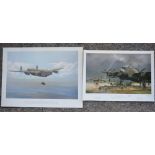 Two unframed high quality prints: "Tallboy Away" by Maurice Gardner, unsigned. Size 70x51.2cm "