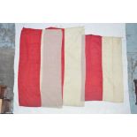 3 Polish linen flags. 2 large and one slightly smaller. Large flags approx 164x90cm. Smaller flag