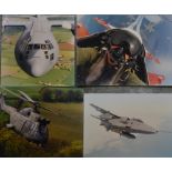Collection of large air to air foamboard backed prints of Royal Air Force aircraft. Largest print