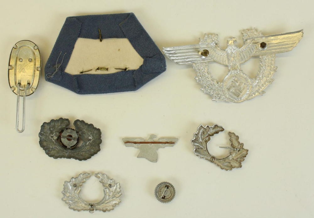 Selection of German WWII Third Reich metal peak cap badges to include Luftwaffe etc. - Image 2 of 2