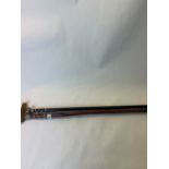 Early C.20th C gentleman's walking cane with hallmarked silver knop, L89cm, later horn handle