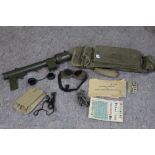 USA signalling SE-11 lamp, with accessories including goggles, spare bulbs, signal card book, etc