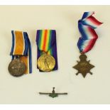 WWI trio comprising of 1914 - 15 Star, War medal and Victory medal awarded to 13945 Pte. J. Scott,