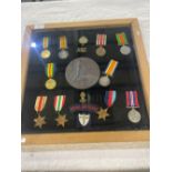 Of local interest – Large collection of military ephemera including framed collection of medals