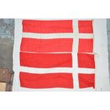 2 large Danish linen flags, both approx 183x85cm.