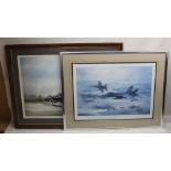 Two framed prints by Mike Rondot - "RCAF F-104" ltd. ed. 246/250 in wooden frame, 87cm x 67cm, "