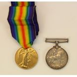 Pair of medals awarded to 10560 W. H. Anderson, including WWI Victory medal and 1914 - 1918 War