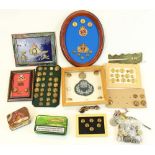 Collection of militaria and other items including mixed selection of American loose coinage,