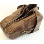 Pair of early to mid C20th leather saddle bags