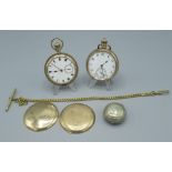 Elgin early C20th rolled gold hunter cased keyless wound and set pocket watch, keystone watch case