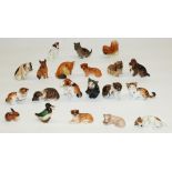Collection of twenty Royal Doulton miniature animal figures including K series, mostly dogs and cats