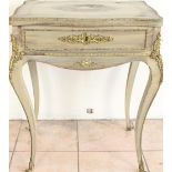 C19th French green painted dressing table by Maison Tahan of Paris, inlaid tortoiseshell and