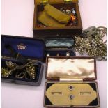 Collection of costume jewellery including synthetic pearls, cufflinks, necklaces, bracelets etc.