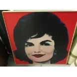 Colour print of Jacqui Onassis, after Andy Warhol, a canvas print "Venetian Afternoon" and a pair of