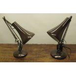 Two brown metal finished Anglepoise lamps