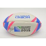 2015 Rugby World Cup rugby ball signed by ex-England player Mike Tindall.