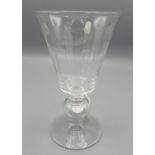 Whitefriars Queen Elizabeth II Coronation goblet with hollow knoped stem with inset Coronation coin,