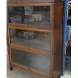 C20th oak Globe Wernicke type sectional bookcase with glazed panel doors, W87cm D29.5cm H123cm