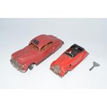 Two Tri-Ang Minic clockwork model cars, both in fair working order, one convertible full tinplate (