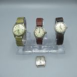 1950s Avia 15 Jewel hand wound sports type wristwatch, similar period Technos 17 Jewel sports type