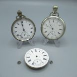 Elgin nickel semi-hermetic case keyless wound and set open faced pocket watch(for repair) Swiss,