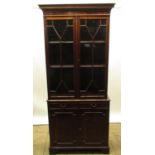 Archer & Smith for Harrods - Geo.III style mahogany bookcase with dentil cornice and astragal glazed
