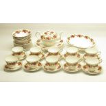 Matched Argyll Old Country Roses type 46 piece tea and dinner service