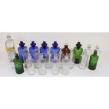 C20th collection of mostly labelled glass apothecary/chemists bottles (qty)