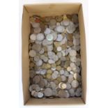 Large tub of British coinage, most pre-decimal post 1946, 3d through half crown with some later