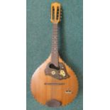 Musima 8 string mandolin, with inlaid fingerboard and marquetry back