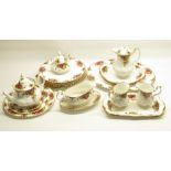 Large collection of Royal Albert Country Roses pattern tableware incl. cups, saucers, tureens, gravy