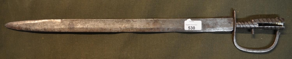 Unusual continental style Brunswick sword type bayonet, with21.5" blade and side slot mounts, button - Image 3 of 4
