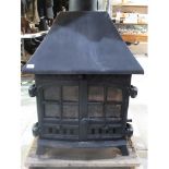 Hunter Herald two door cast iron log burning stove with instructions, H66cm W45cm