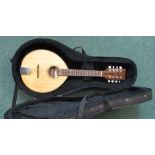 P.S Royal of Manchester 8 string mandolin, with tear drop back, in padded case with spare strings