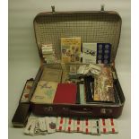 Collection of cigarette cards in folders and loose inc. Kenistas silks, in one suitcase