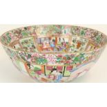 C19th Chinese Canton porcelain Famille Rose bowl, a pair of Republic period porcelain plates and a