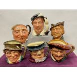 Collection of Royal Doulton character jugs including 'Sir Francis Drake' D6805 limited edition of