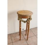 Early C20th French stripped pine jardiniere pedestal on four fluted legs joined by floral swags,