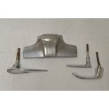 Vintage Ford bonnet front and 3 chrome door handles - 1 from a 1937 Studabaker (4)