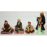 Royal Doulton figures - 'The Potter' 1493, 'Mendicant' HN 1365, 'Omar Khayyam' HN 2247, and 'Blue