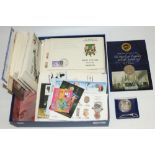 Large collection of First Day Covers, London Mint Battle of Trafalgar £5 coin, and a 2006 Isle Of