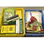 Collection of books relating mostly to music, football and cricket (2 boxes)