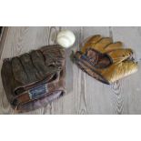 Vintage J.C Higgins WWII catchers mitt, vintage catchers glove, official baseball (3)