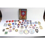 Collection of US military regimental and squadron cloth badges and patches, mainly WW2 era including