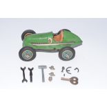 Schuco Studio 1050 post war tinplate clockwork Mercedes racing car model in working order (with