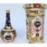 Royal Crown Derby Imari 2451 pattern miniature spill vase, H6cm, and another Crown Derby miniature
