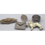 Edw.VII hallmarked Sterling silver stamp holder in the form of an envelope by Albert Ernest Jenkins,